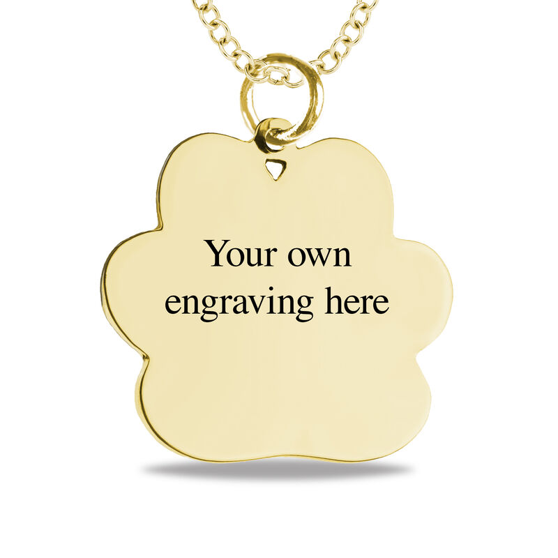 Paw Print Photo Pendant in 10k Yellow Gold image number null